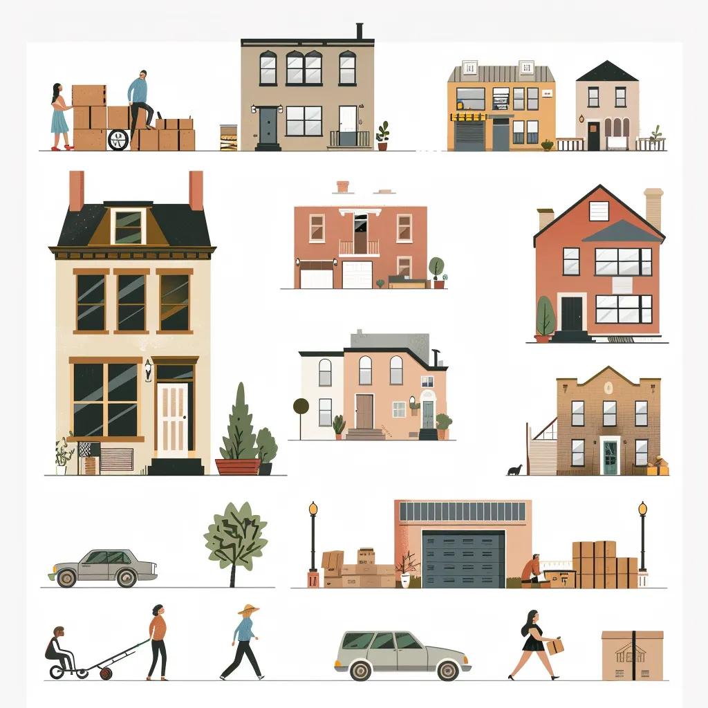 Diverse residential moving scenarios in Philadelphia, including family, apartment, and senior moves