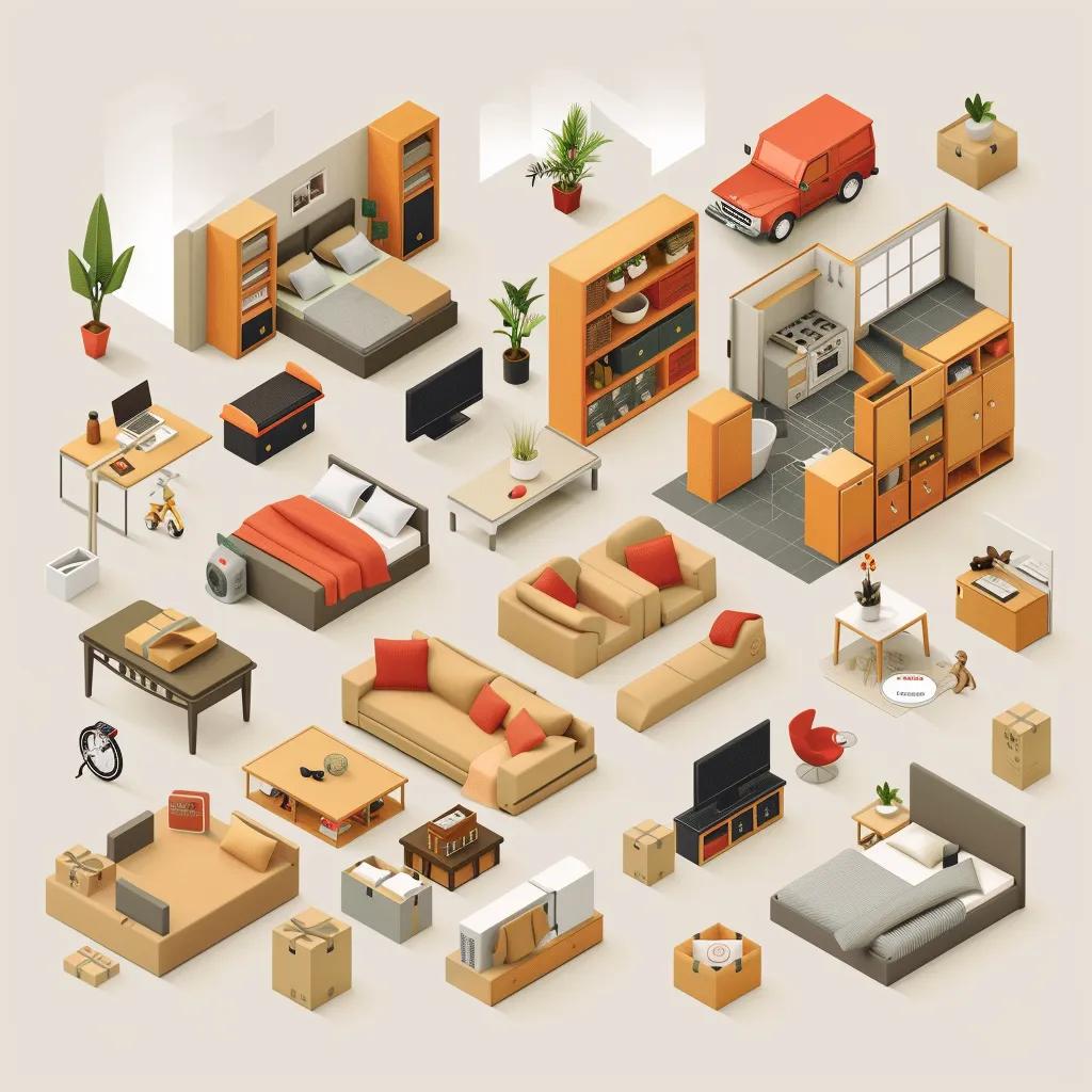 Visual representation of moving costs for different apartment sizes