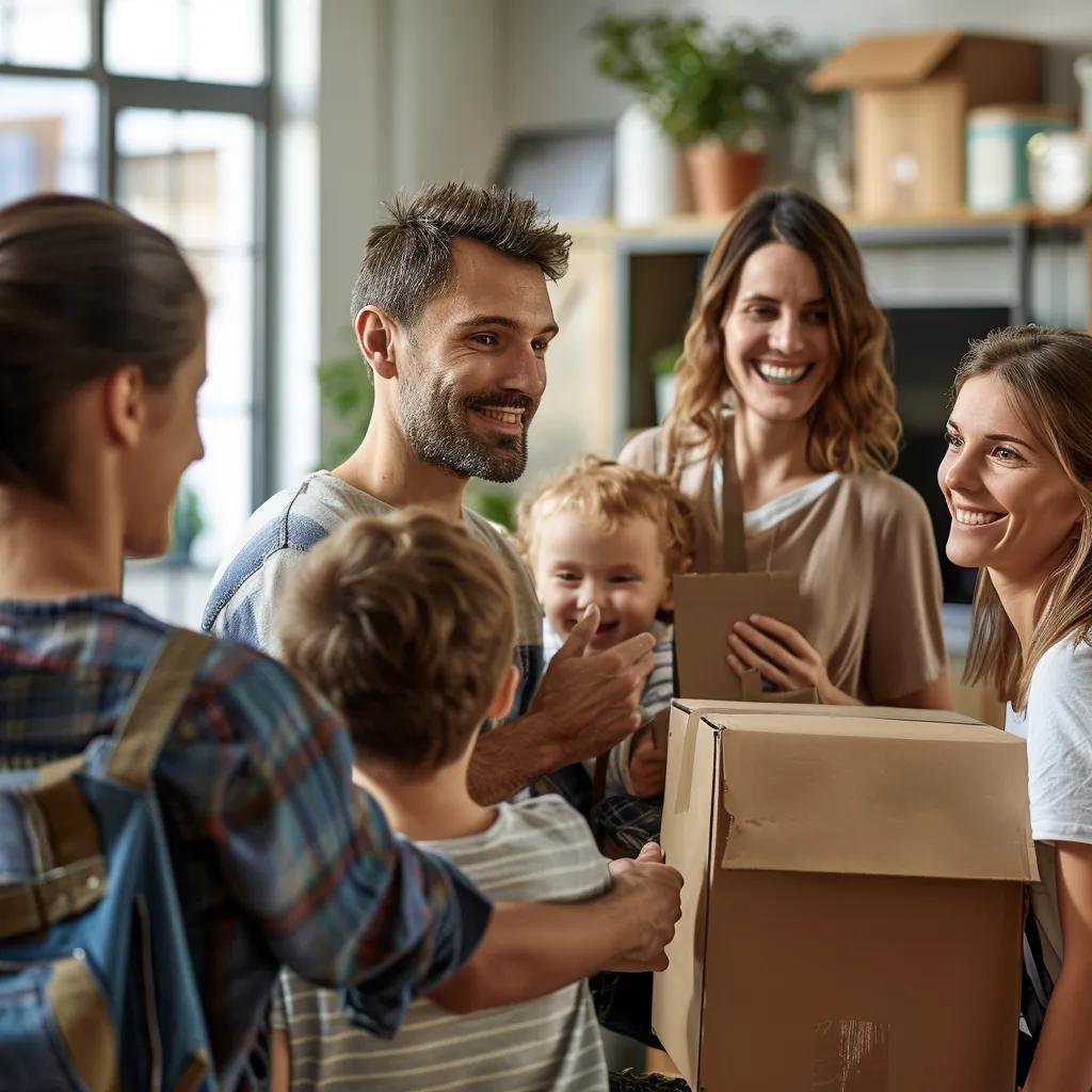 Family tipping movers after a successful relocation in Philadelphia